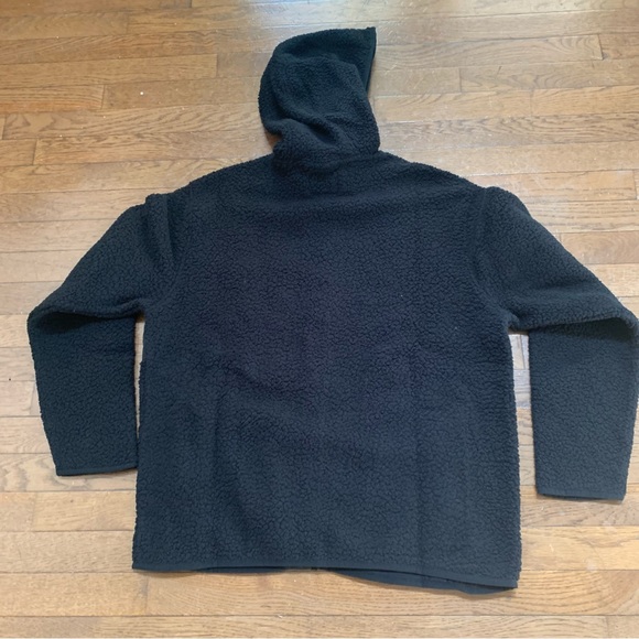 Old Navy Mens Sherpa Zip Hoodie | M | Black NEW!! - Picture 4 of 12